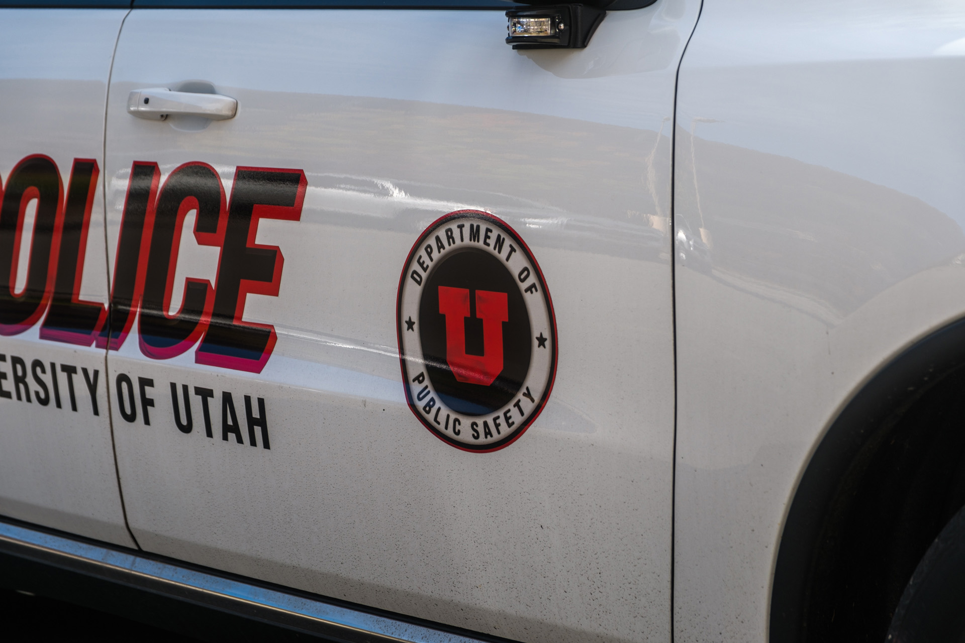 University of Utah Police Department patrol car close-up design